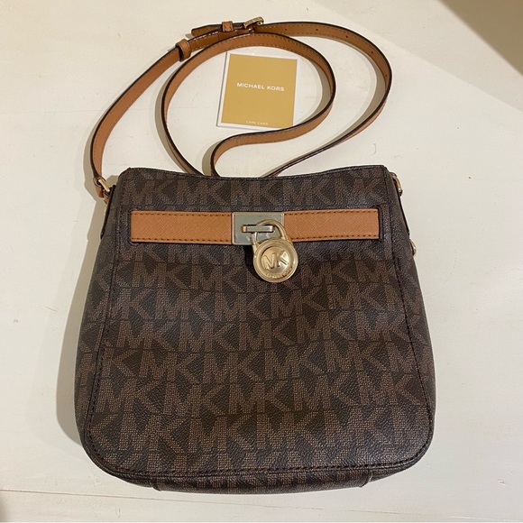 Michael Kors Women’s Hamilton Traveler Crossbody Bag Gently Used Pretty - Picture 1 of 16